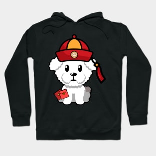 Funny furry dog celebrates lunar new year Hoodie